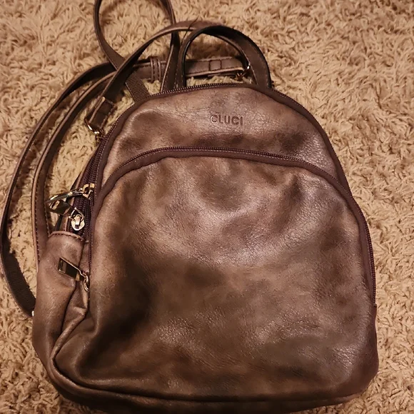CLUCI Brown Backpack Bag - Picture 1 of 11